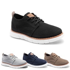 Boy's Mesh Versatile Wear Sneakers Oxfords Casual Dress Lace-Up Walking Shoes
