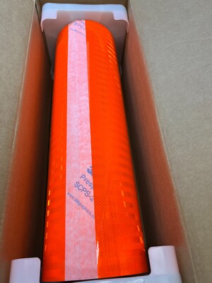 24'' X 10' Cut Roll 3M Reflective Sheeting Safety Tape Fluorescent Orange 3924S