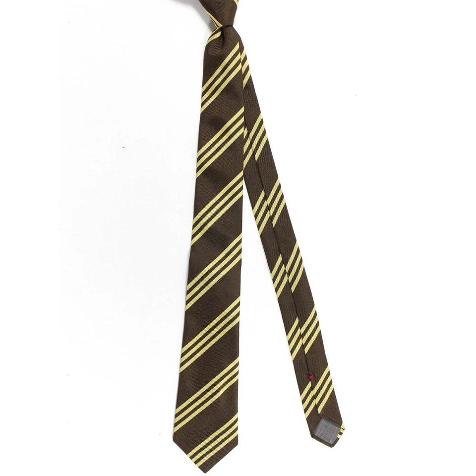 New In Gift Box Brunello Cucinelli Tie Brown Stripes Made in Italy 240395  $330 - Image 4 of 4