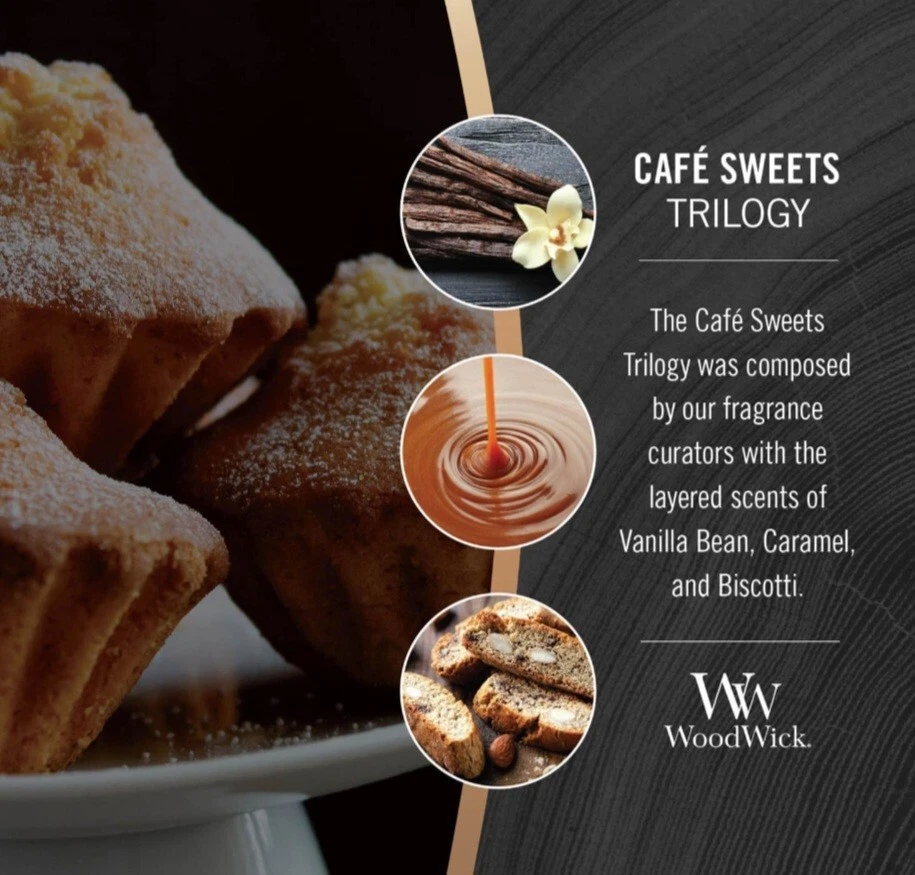 WoodWick SWEETS Trilogy Home Fragrance WAX MELTS Caramel Vanilla Bean BISCOTTI  - Image 3 of 3