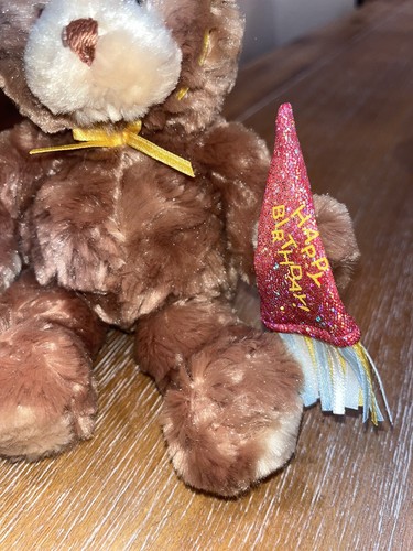 Vintage Gund Birthday brown bear stuffed plushy collectable - Picture 2 of 5