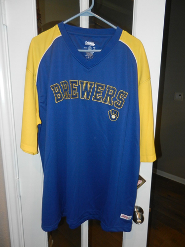 MILWAUKEE BREWERS JERSEY "2XL" STITCHES "NEW" 100% POLYESTER - TAGS W/ HOLOGRAM - Picture 9 of 9