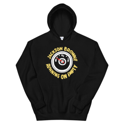 Sweat à Capuche Unisexe Jackson Browne 'Running On Empty' - Marque SecondRoundCo - Noir - Neuf Avec étiquettes