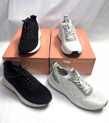 NEW Lot of 2 Fabletics The Everyday Sneaker II White/Gray & Black - Women s US 9