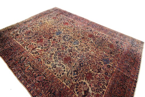 Nachlass Antik Teppich Mohajeran Rug Selten 9X12 Wolle Gold 274cmx365cm Um 1890 9'x12' - Bild 11 von 12