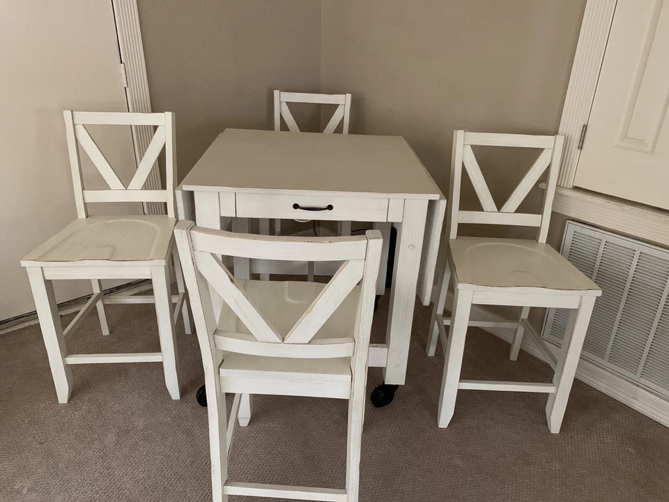 NUEVO TABURETE DE COMEDOR A-AMERICA ABERDEEN BLANCO ALTURA MOSTRADOR Venta al por menor: $145 Foto 4 de 4