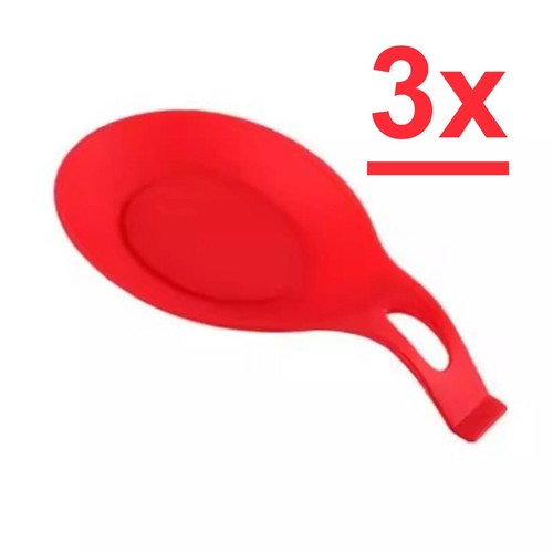 3X Silicone Spoon Rest Heat Resistant Teabag Tidy Holder Dish Cooking - Picture 13 of 17