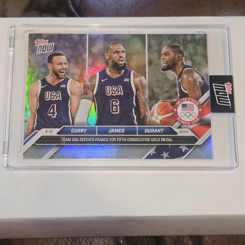 2024 Topps Now Steph Curry LeBron James Kevin Durant Triple Card #26 Olympic Gold Medal - Gem Mint 10