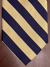 Tommy Hilfiger Repp Gold Blue 100 Silk Men  s Neck Tie Made In China