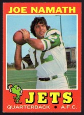 1971 TOPPS FOOTBALL CARD/JOE NAMATH/NEW YORK JETS QUARTERBACK/WON SUPER BOWL III