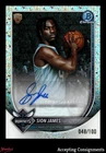 2025-26 Bowman Chrome Mini-Diamond Refractor Sion James RC ROOKIE AUTO 048/100
