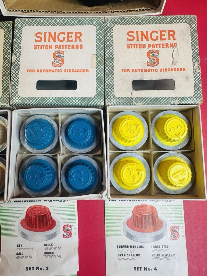 Ziguezague Singer 221 peso pena 161102 com conjunto completo de padrões de ponto BOM!! - Imagem 3 de 4