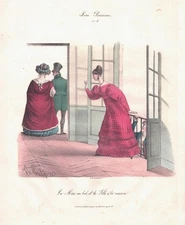 Mother Daughter Ball Cartoon Lithograph 1825