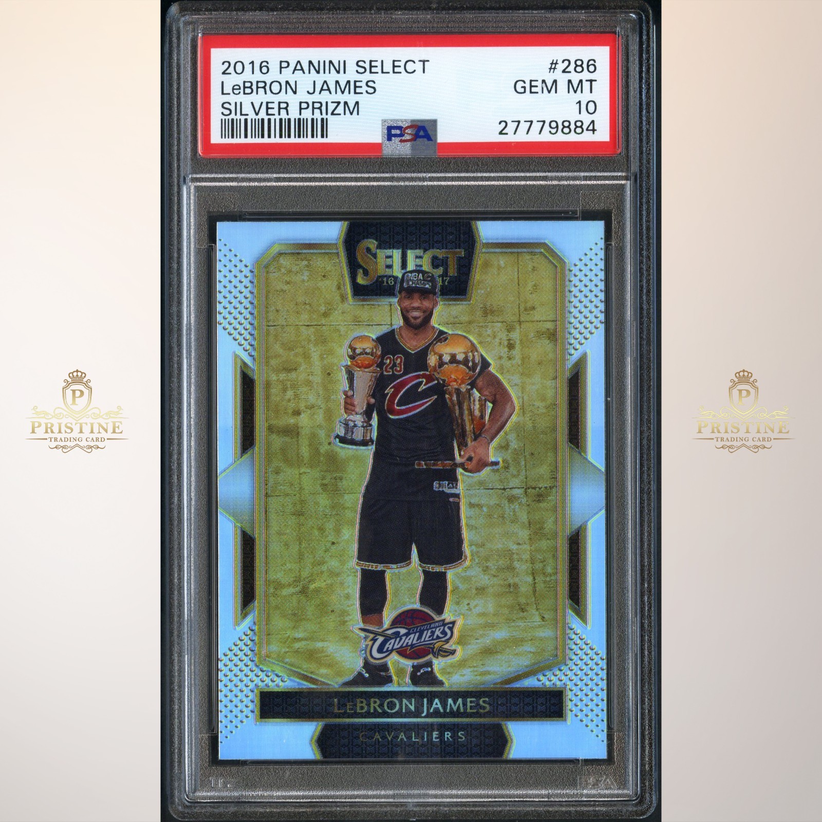 LEBRON JAMES 2016-17 Panini Select #286 Silver Prizm PSA 10 GEM MINT 1A
