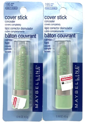 (2) Maybelline Cover Stick Concealer Sealed 0.16 oz Each 195 - Green - Image 1 of 3