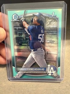 2025 Bowman Chrome Ching-Hsien Ko Aqua Refractor 1st Bowman /125 Dodgers