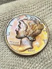 1939-D Mercury Dime Lustrous AU+ Red Hue Brilliantly Toned