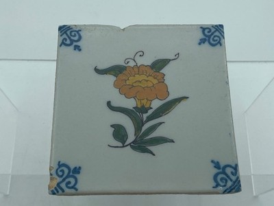 FREE SHIPMENT small TILE MAKKUM Tichelaar Delft Holland flower 5