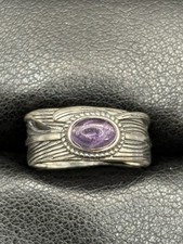 New Condition Sterling Silver Amethyst Ring Size 7 D10