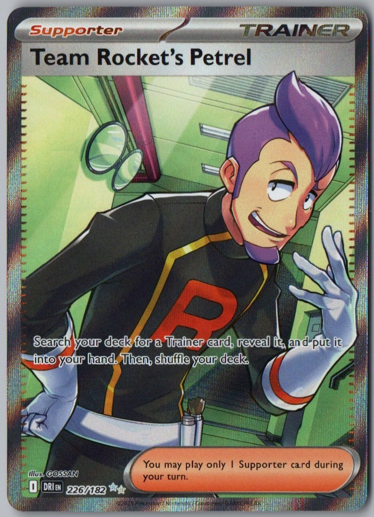 TEAM ROCKET'S PETREL 226/182 ULTRA RARE DESTINED RIVALS POKEMON HOLO