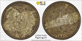 1881 A Germany Mark PCGS MS64