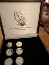 136 Grams Fine Silver for Silver Course 6 Coins Proof History of Maritime Casket