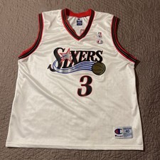 Vintage Allen Iverson Philadelphia 76ers Jersey Men M/40 Champion NBA Basketball