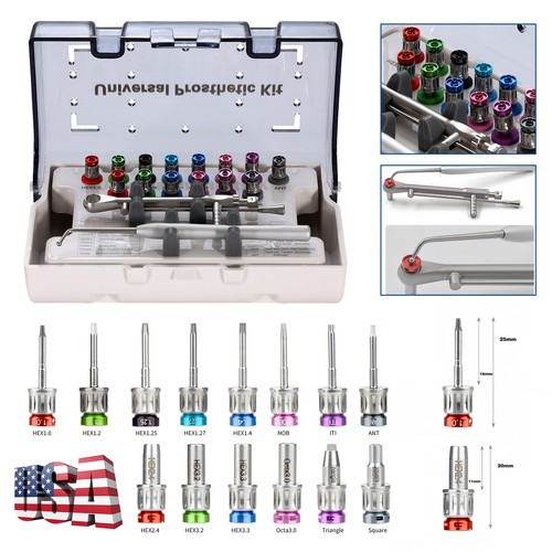 Kit Protesi Impianto Localizzatore Cacciaviti Multi Sfera Abutment Avvitatori Chiave - Foto 5 di 18