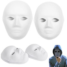 10 Pcs DIY Full Face Masks 2 Sizes White Blank Paper Masks for Cosplay Halloween