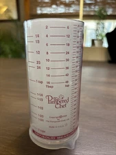 PAMPERED CHEF Slide Adjustable Wet & Dry 2 CUP MEASURING Push Tube -Item #2225