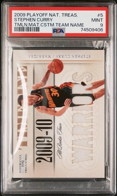 2009 National Treasures Stephen Curry Timeline 30/49 JERSEY NUMBER PSA 9 PLAYOFF
