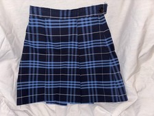 Parker Skirt Girls 4 Blue Plaid Pleated Elastic Waist Kilt School Uniform USA