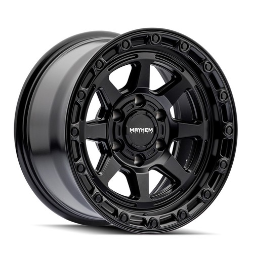 17x8.5 Mayhem Ridgeline Satin Black Wheel 6x5.5 (-6mm) - 第 1/5 張圖片