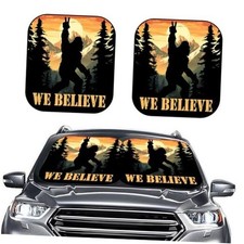 2pcs Bigfoot Believe Windshield Sun Shade for Universal Fit 04. Bigfoot Believe