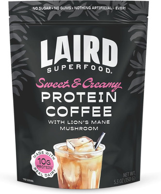 Laird Superfood Protein Coffee Powder - Sweet & Creamy Whey Protein, Instant Cof