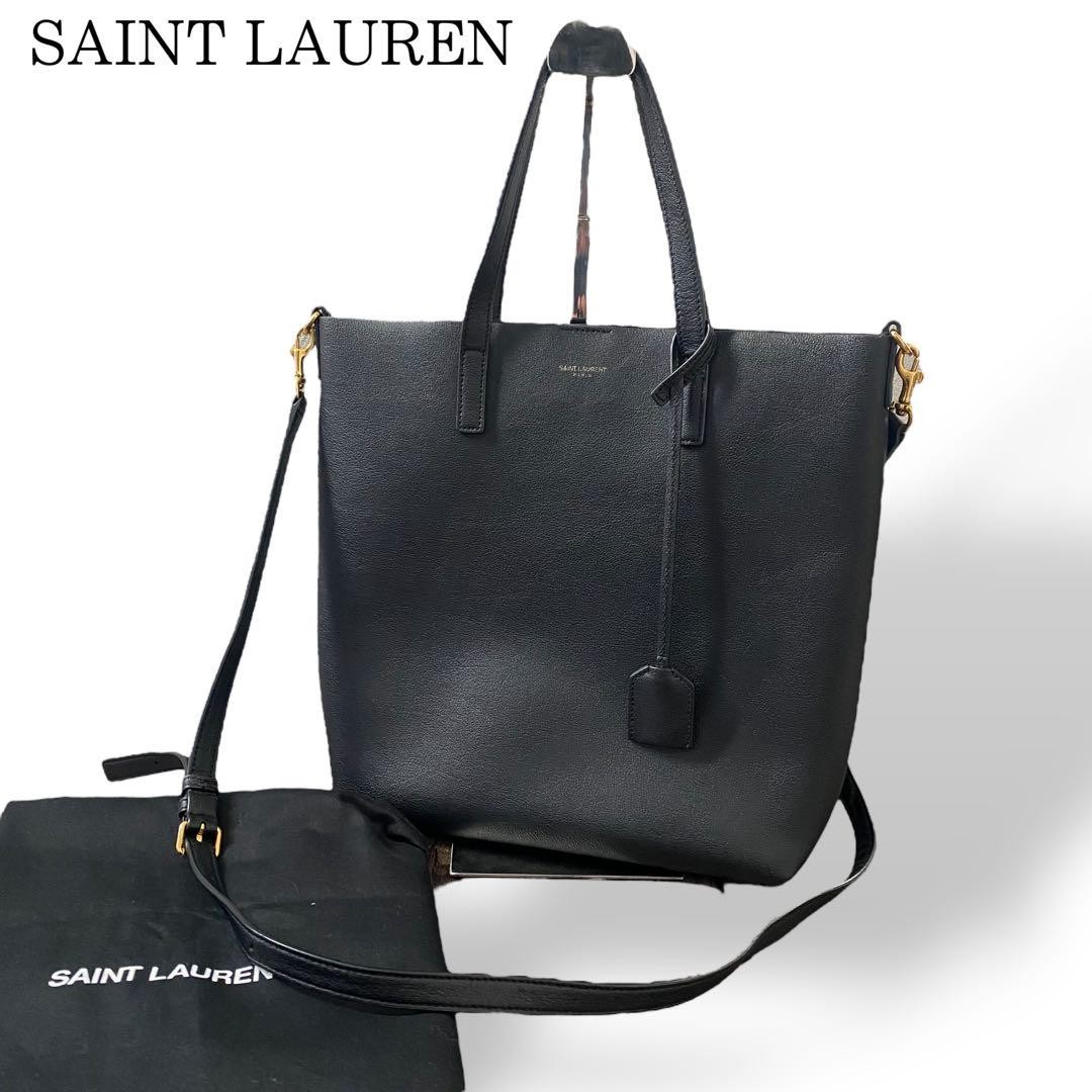 Saint Laurent Black Leather Toy Tote Bag Crossbody Purse Designer Handbag