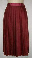 NEW NWT Girls Sz 18 Church School Burgundy Adjustable Waist Pleated Skirt PASTEL