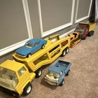 Vintage Tonka Pressed Steel Car Carrier Dump Truck Bulldozer Pickup Multi-Color
