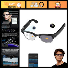 4K AI Smart Glasses with Bluetooth, Hands-Free Video Recording, Audio, Travel &