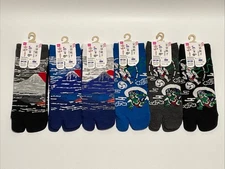 New Daiso japan Mens Tabi socks 6set 25-27cm US:7-9 Mt Fuji & God