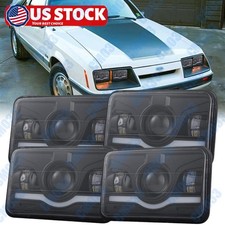 For Ford Mustang 1979-1986 4pcs New 5d 4x6inch Led Headlights Highlow Beam Lamp