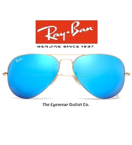 Store Display Rayban Aviator Blue Mirror RB3025 Standard 58 