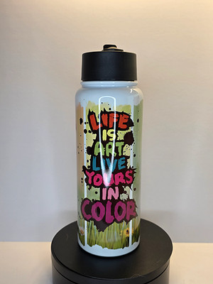 30oz Custom Insulated drink bottle with Handle and Straw - Life In Color