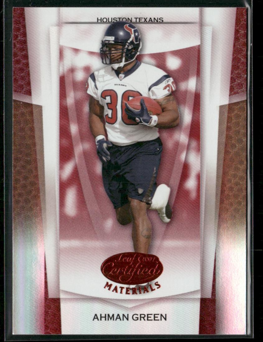 2007 Leaf Certified Materials Ahman Green #114 Mirror Red /100 Houston Texans