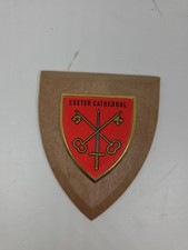 Vintage EXETER CATHEDRAL Crest Coat of Arms SMALL  Plaque Made in England