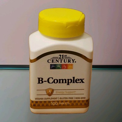 21st Century B-Complex 100 Tablets Exp  Energy Support Gluten Free Exp 08/28 New
