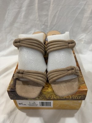 Bella Vita Women's Danville Heeled Sandal, Color Almond, Size 5 M
