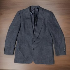 Vintage Christian Dior Mens Grey Double Breasted Sport Coat Blazer Wool