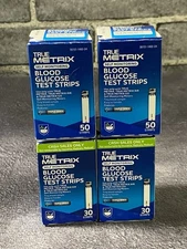TrueMETRIX Blood Glucose Test Strips 50 Strips X 2 Plus 30 X 2 = 160  Exp 2026
