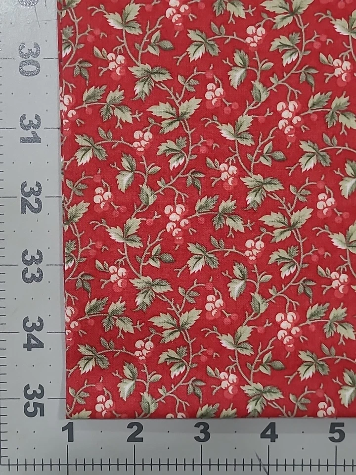 "Poinsettia Plaza" Moda Cotton Fabric Christmas Holiday 1 Yard 32 Inches - Image 3 of 4